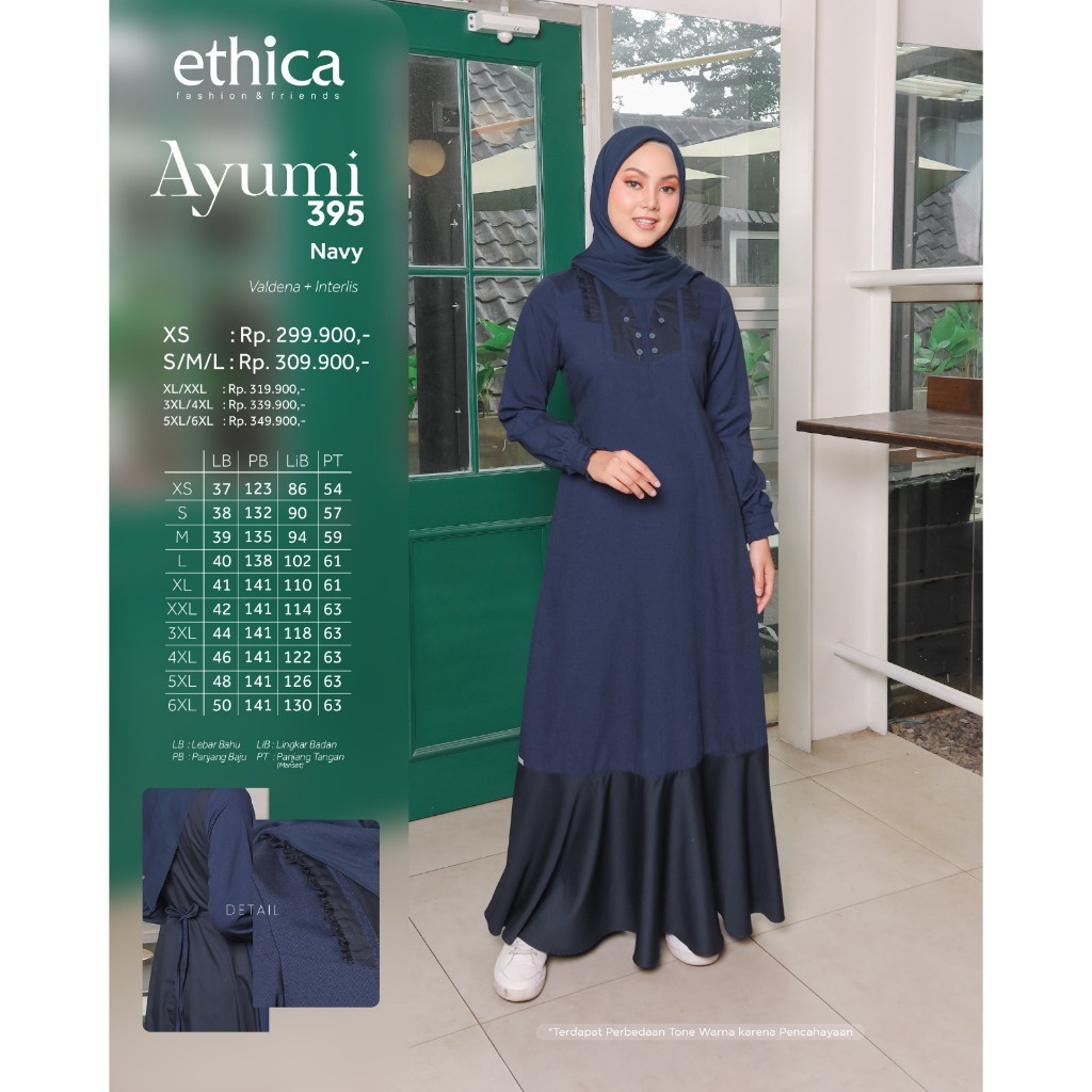 DRESS ONLY ETHICA ORIGINAL AYUMI 395 NAVY GAMIS DEWASA GAMIS ETHICA GAMIS MODERN MODIS 2023