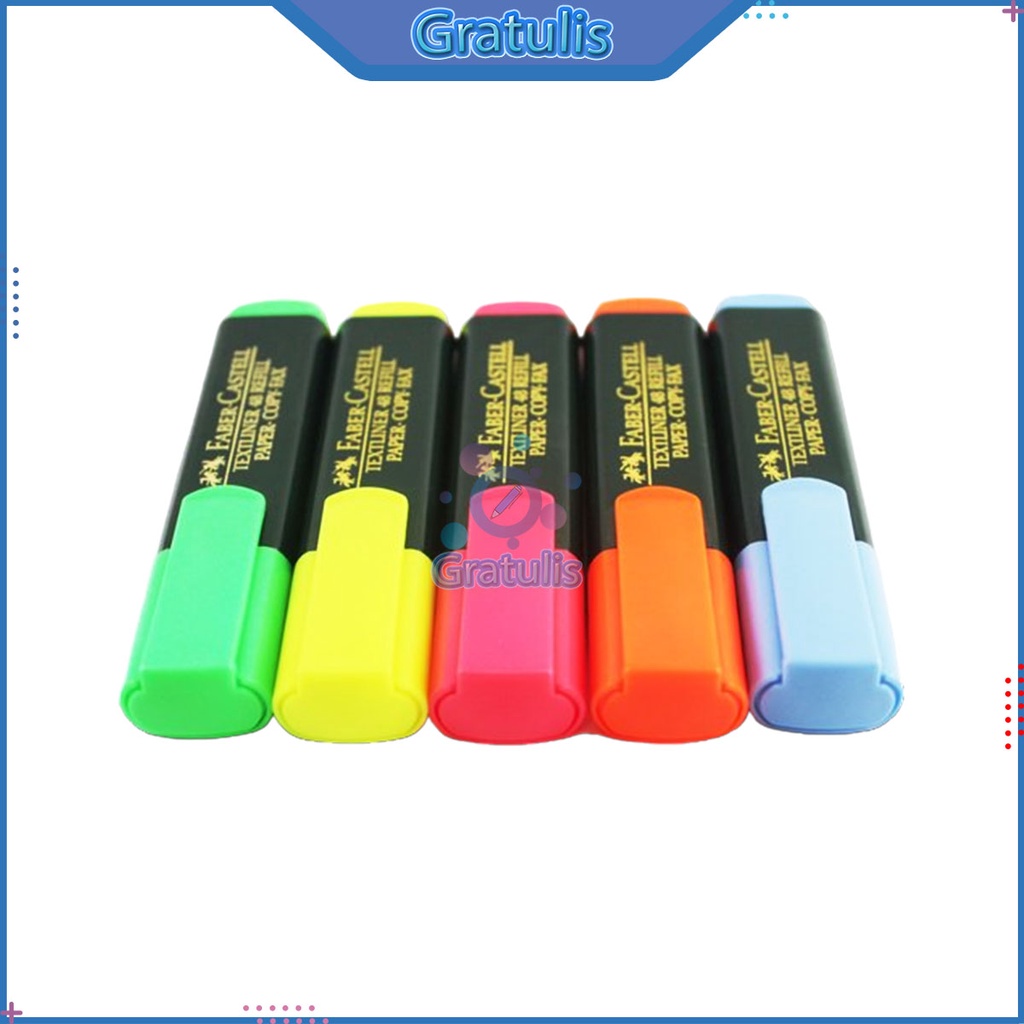 

HIGHLIGHTER WARNA FABER CASTELL [154851] / PENANDA SPIDOL MARKER TEXTLINER / STABILO PENANDA BACAAN BUKU CATATAN