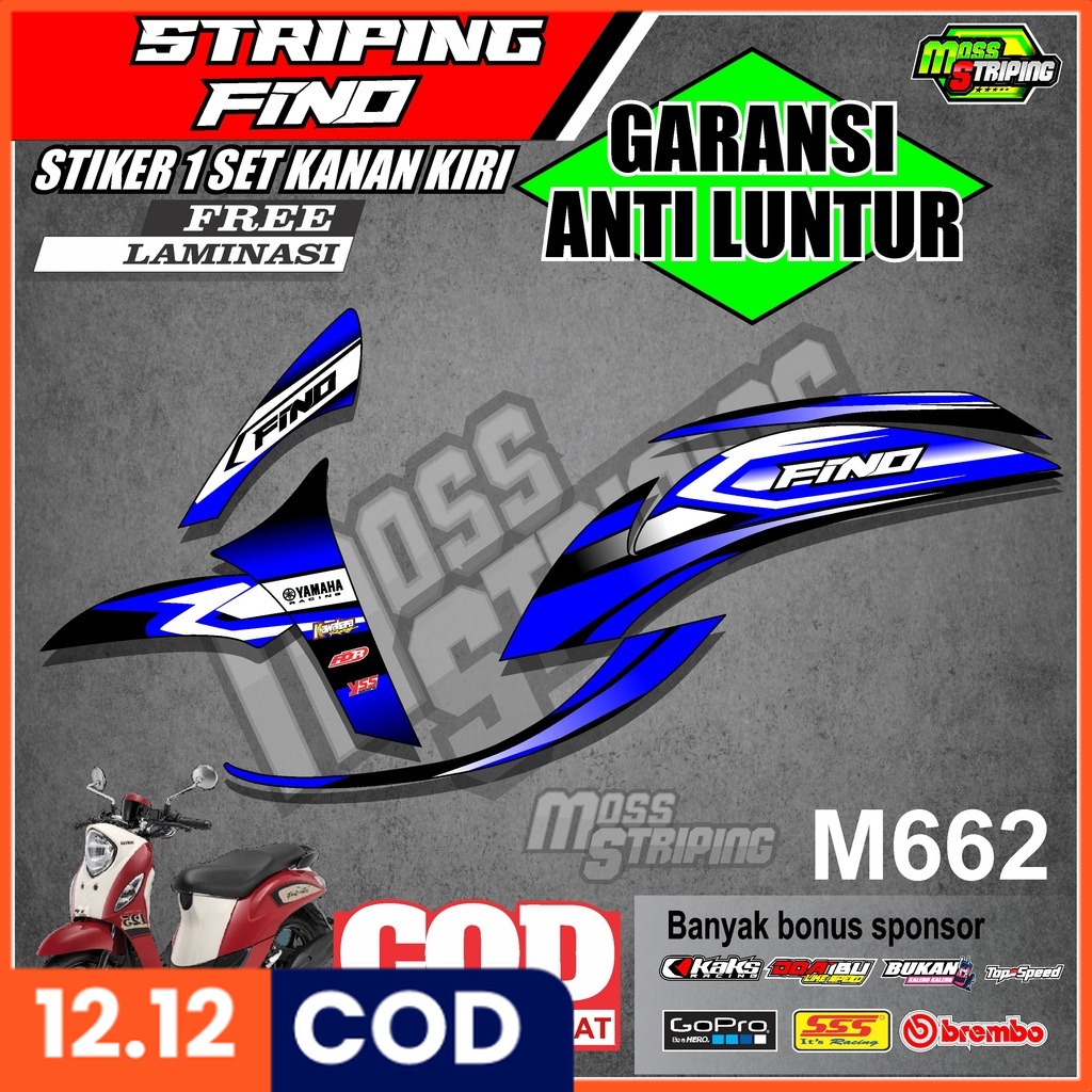 STIKER MOTOR STRIPING FINO 125 GRANDE PREMIUM KODE M662 STICKER MOTOR SETRIPING LIST VARIASI FINO 12