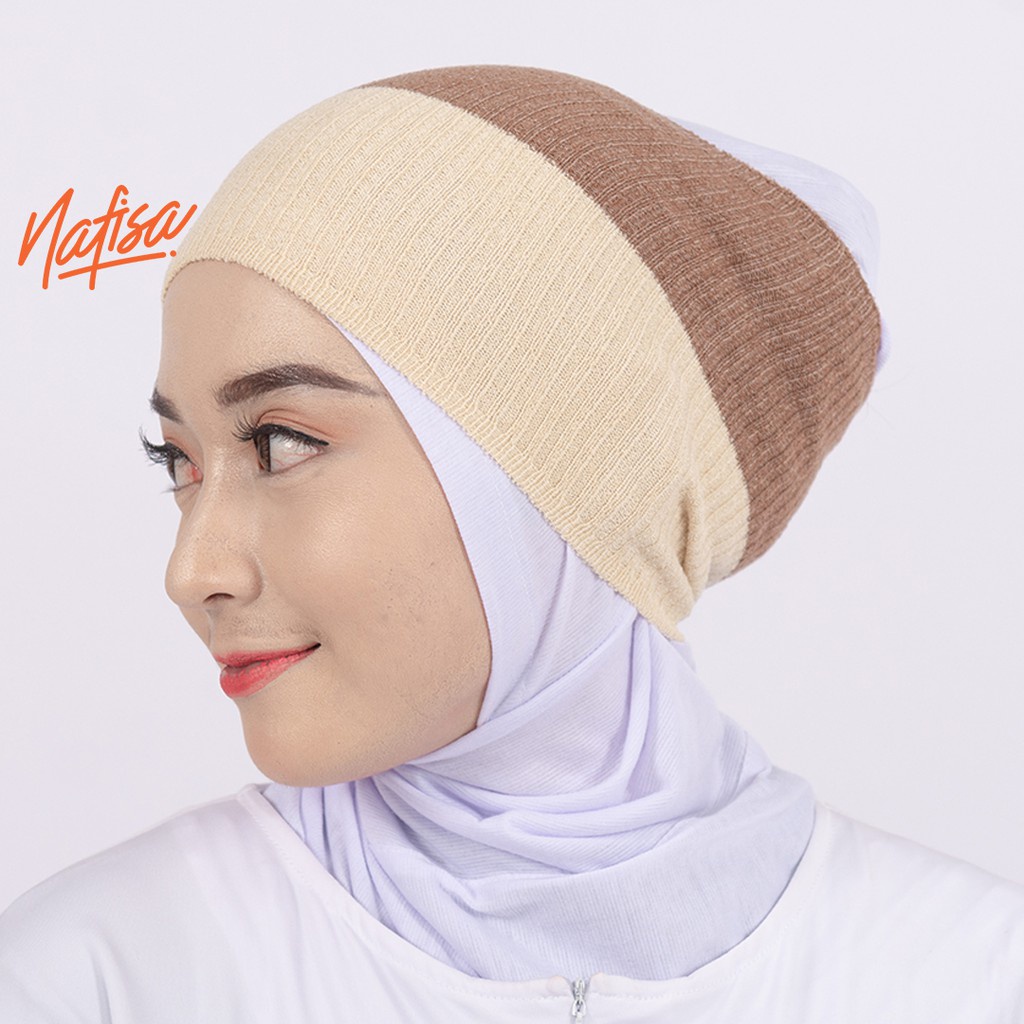 Nafisa Ciput - Ciput Durnaz | Inner Rajut 2 Warna Anti Pusing | Ciput Hijab Instan Kombinasi Warna