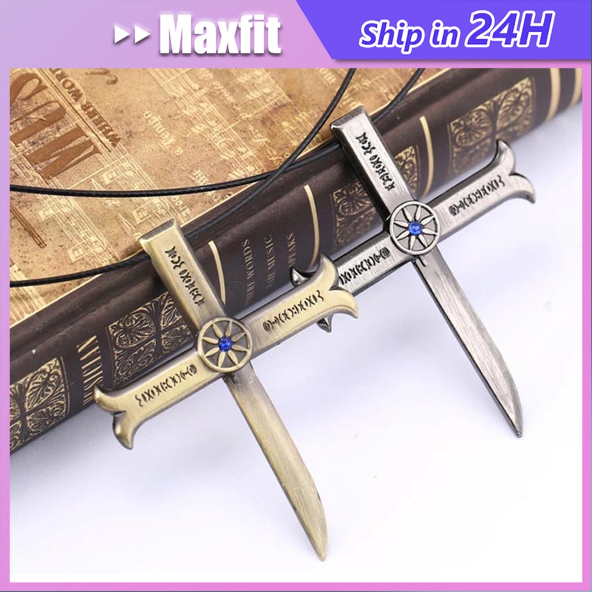 Kalung Salib Anime One Piece Dracule Mihawk Grand Cross Kalung Salib Cowok Pria