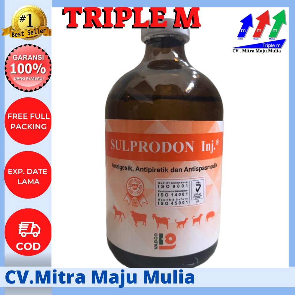 SULPRODON 100 ml - Obat Pereda Sakit Hewan Analgesik Antipiretik seperti sulpidon analdon