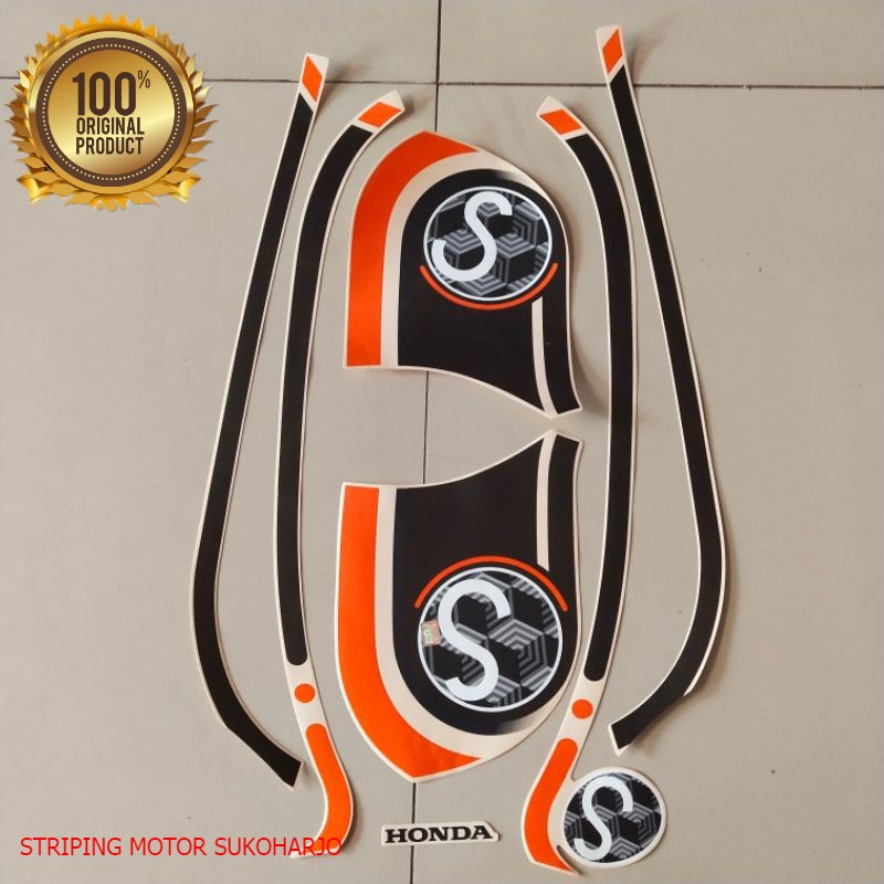 (ORI)  striping  honda scoopy 2021 cream kualitas original