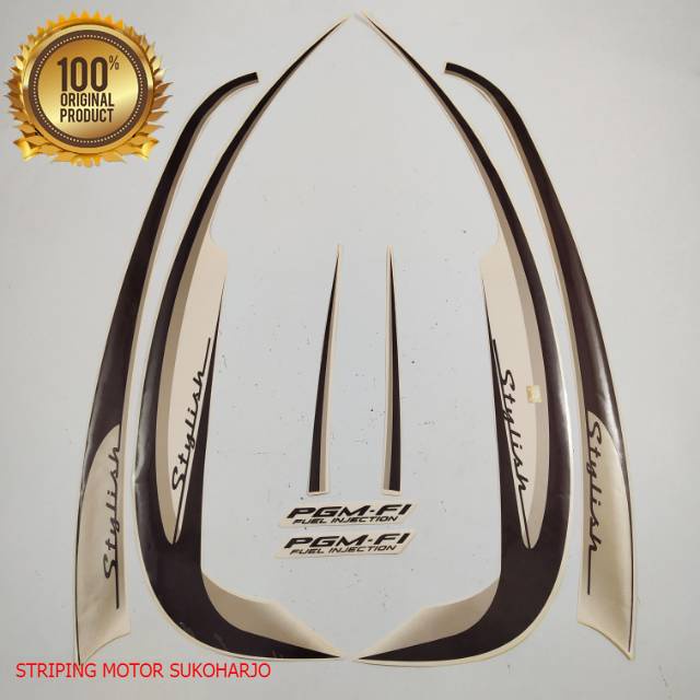 (ORI) striping honda scoopy stylish 2013    cream kualitas original