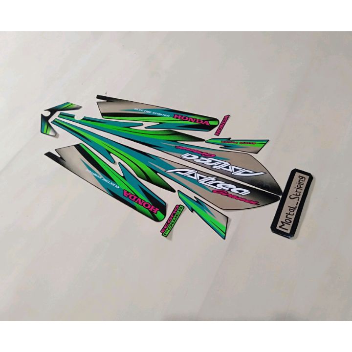 STIKER STRIPING LES LIS BODI ASTREA GRAND 97 98 1997 HIJAU STANDAR