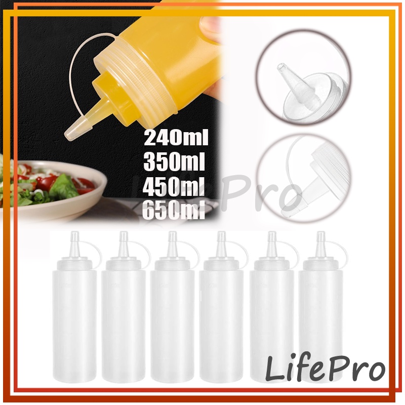 Botol Sauce Mayonaise / Botol Kecap / Botol Saus / Plastik Kecap Dengan Angka Garis Putih Refillable