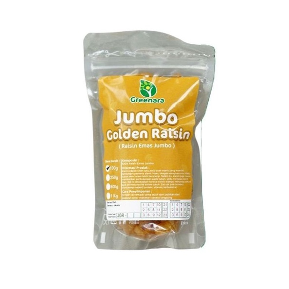 

[PREMIUM] Kismis Emas Jumbo 100gr / Jumbo Golden Raisin KUALITAS TERBAIK