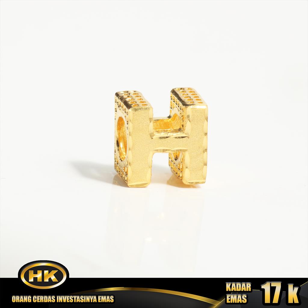 Liontin Emas 17K - HURUF H  - HKGOLD