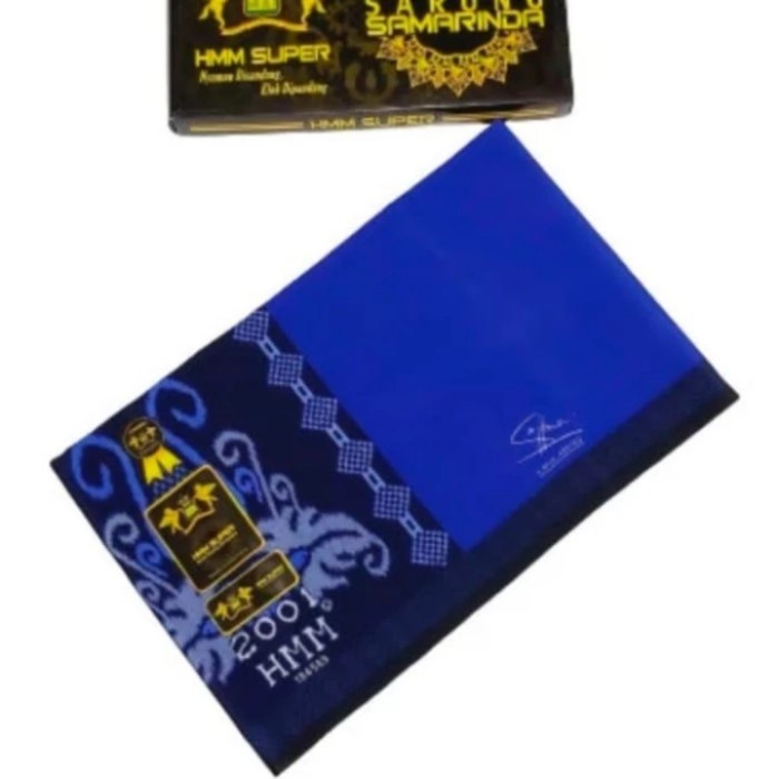 kain sarung hmm santri HMM super - Biru