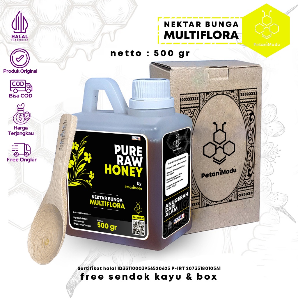 

500 Gr | Madu Asli 100% Multiflora Murni Original - Raw Honey