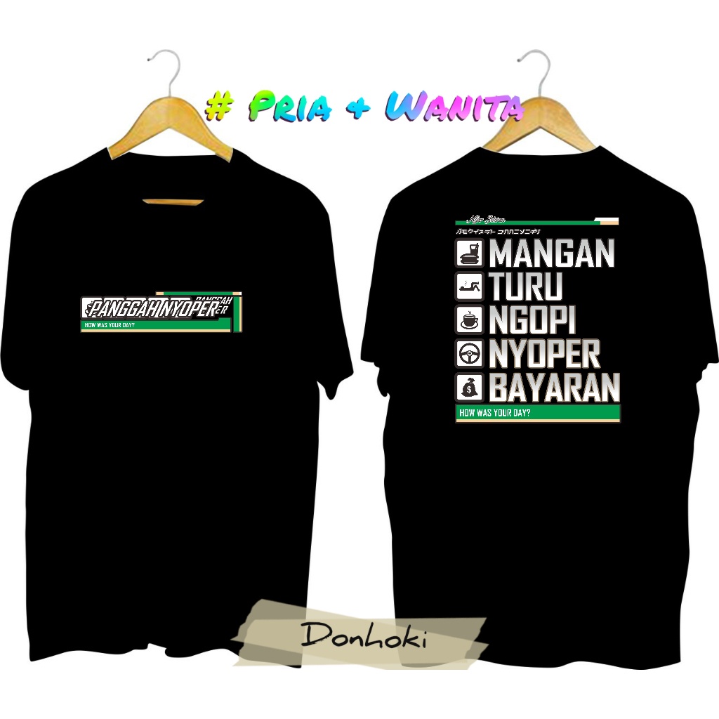 Kaos panggah nyoper mangan turu ngopi nyoper bayaran kaos pria dan wanita baju