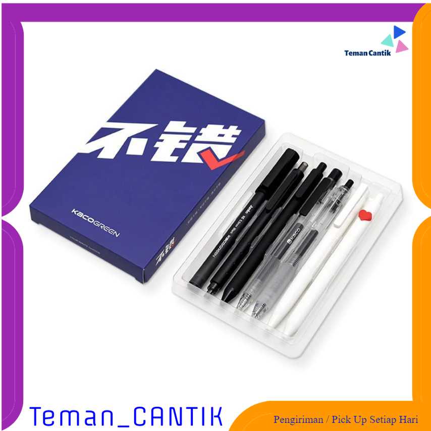 

TC - ATK Kaco GREEN Right Choice Set Pena Pulpen Gel 0.5mm Tinta Hitam 7 PCS - K100