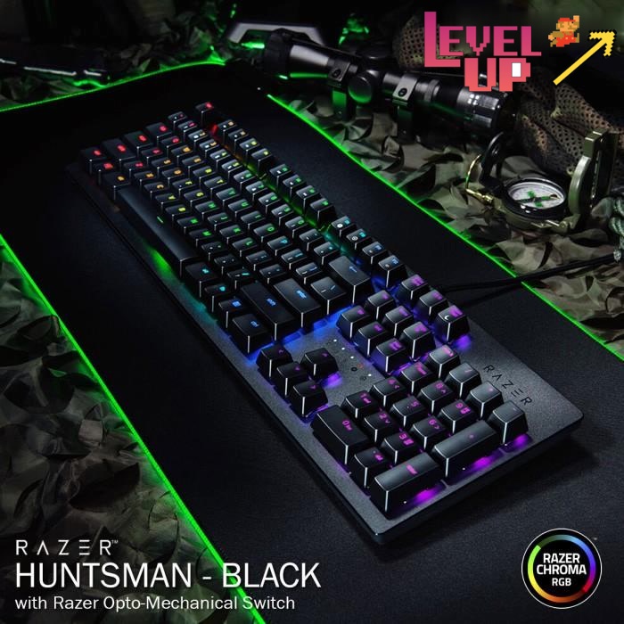 Razer Huntsman Opto-Mechanical Keyboard - Hitam, RGB, 104 Kunci