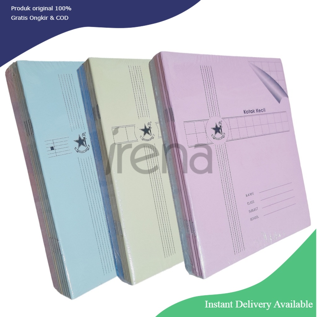 

(1 pak 10 buku) Buku kotak besar sedang kecil dan garis 5 bintang obor