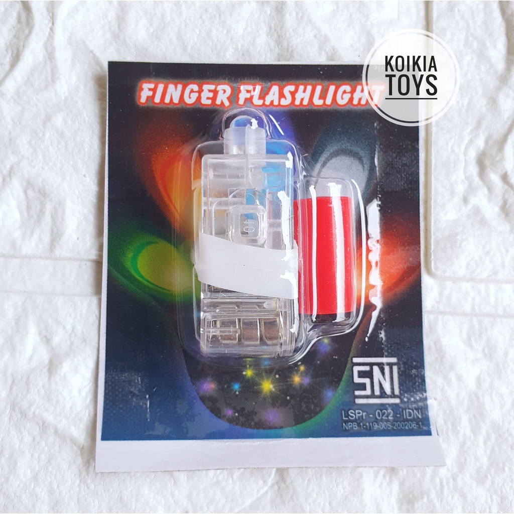 Mainan anak senter jari bergambar finger flashlight ada gambar