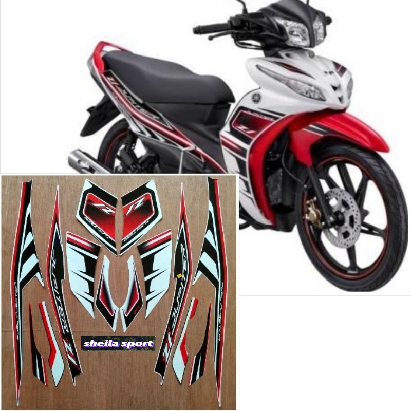 Striping jupiter z1 stiker lis les Yamaha Jupiter Z1 FI putih merah tahun 2015