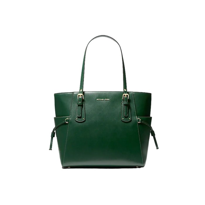 Tas Wanita Cewek Perempuan MK Voyager Leather Tote Bag - Green 100% ORIGINAL