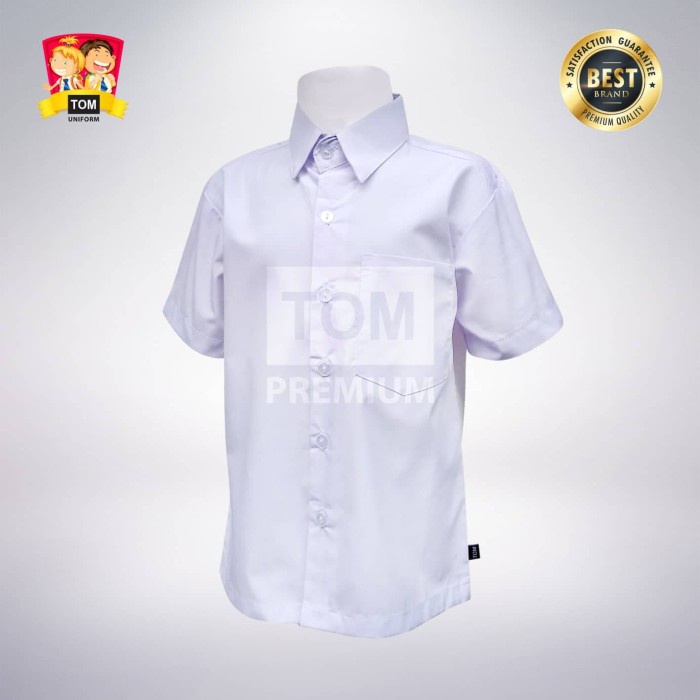 

[MEDAMART] DISKON Seragam TOM Kemeja Putih Polos Tangan Pendek (Anak) No 3