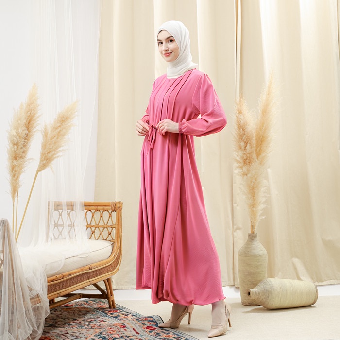 Gamis  Remaja Wanita Polos Kondangan Pesta Dress Fashion Muslim - Army, S