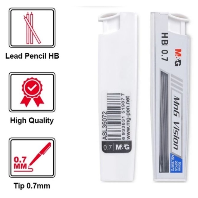 

M&G Refill Isi Pensil Mekanik Refill Isi Mechanical Pencil HB 2B 0.7 mm