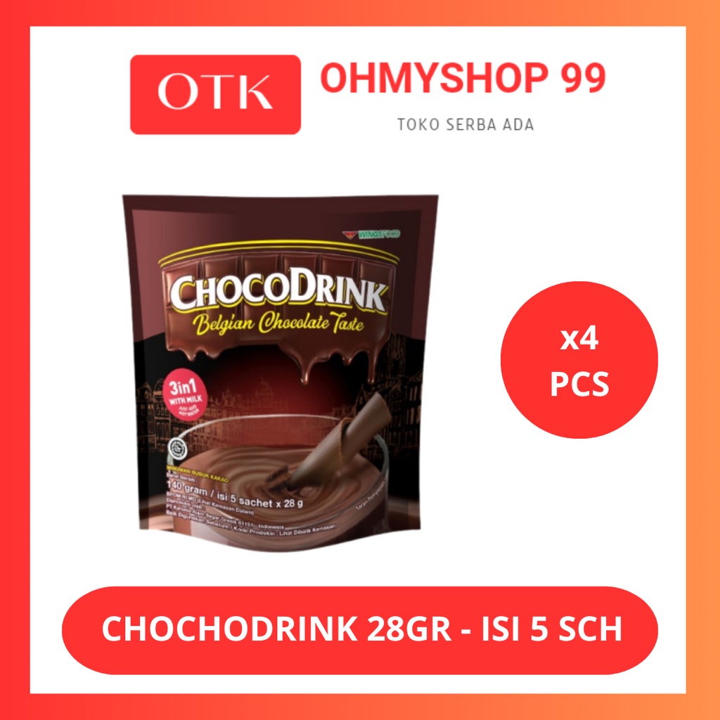 

Chocodrink Minuman Coklat 5 Sachet x 28gr - 4pcs