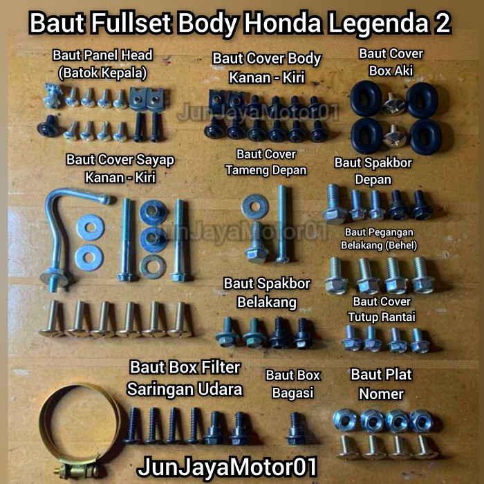Baut Lengkap Full Set Bodi Body Honda Legenda 2
