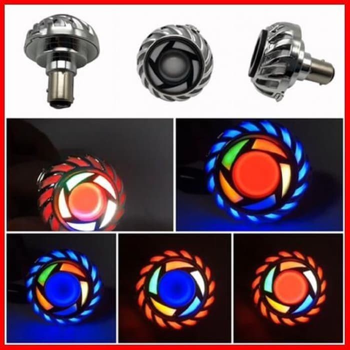 LAMPU STOP BELAKANG REM MODEL PROJIE MINI RAINBOW SABIT ARUS AC DC UNIVERSAL SEMUA MOTOR MIO BEAT SC