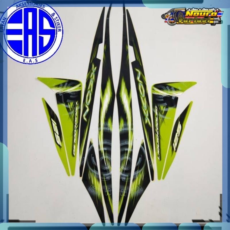 Stiker striping Yamaha xeon 125 lama 2012 stiker motor hitam hijau  standar  bagus