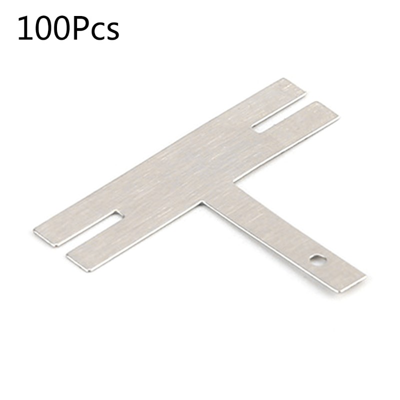 Nickel Strip 100 Piece T Shaped Nickel Sheets Plates Battery Nickel Plated Steel Belt Strip Spot Wel