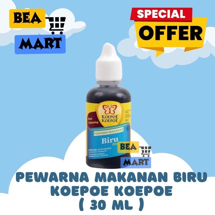 

Pewarna Makanan BIRU Koepoe Koepoe 30 ml | Food Coloring Blue Kupu Kupu 30ml