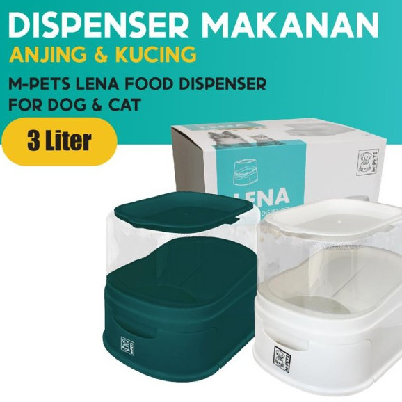 M-Pets Lena Food Dispenser 3 Liter - Tempat Makan Anjing Kucing