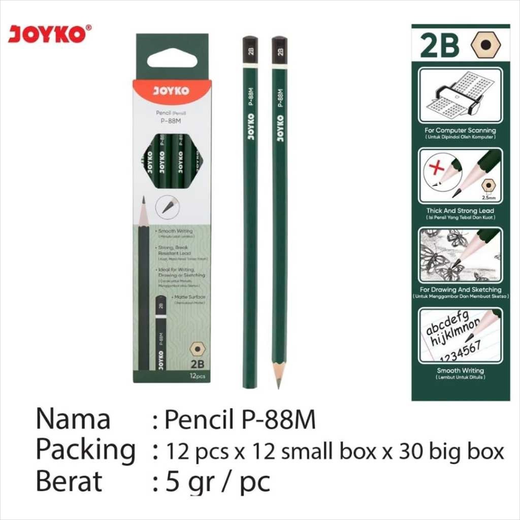 

[P] Pensil Pencil Joyko P-88M 2B (12 Pcs)