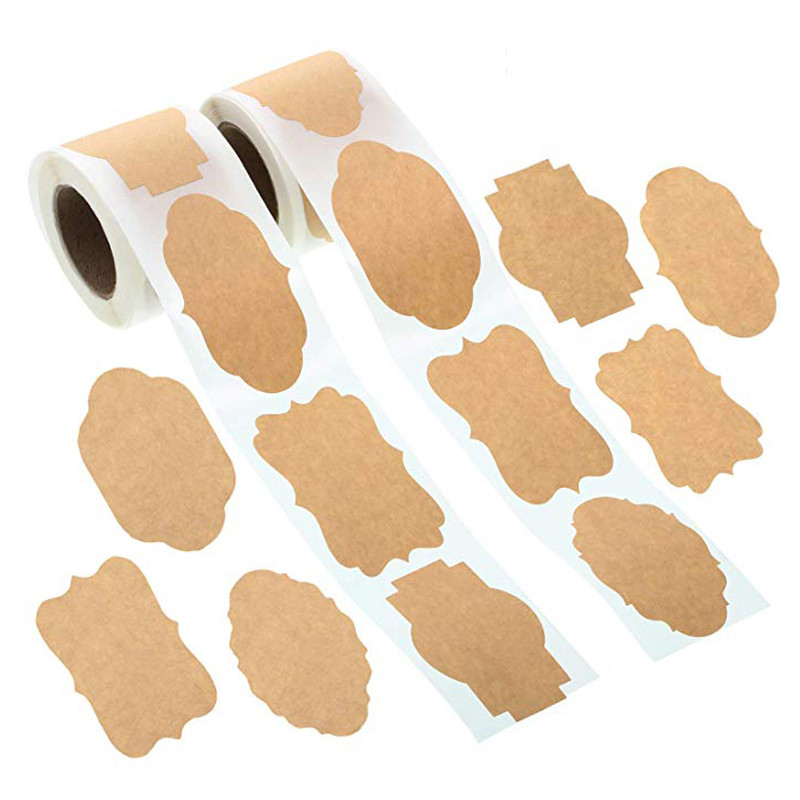 

250Pcs Kraft Stickers Paper Labels Blank Christmas Gift for Jar Candle Glass Bottle Office Classification stationery sticker