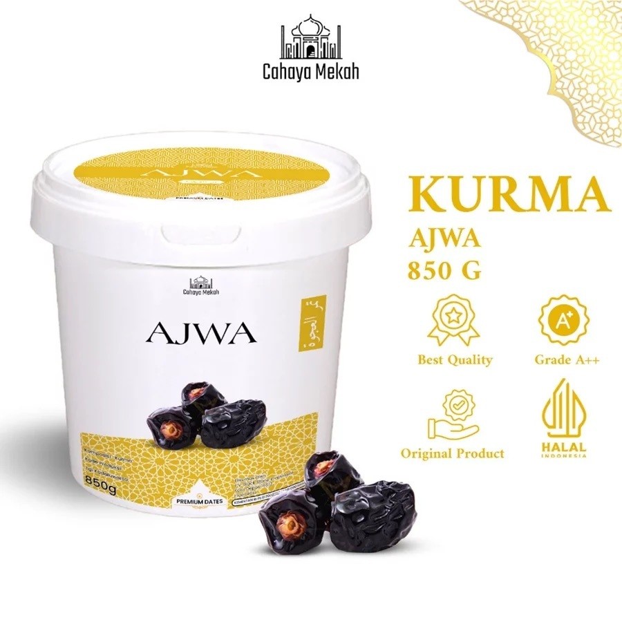 

Cahaya Mekah Kurma Ajwa Asli Madinah 850g Ajwa Ember Quality 100% Original