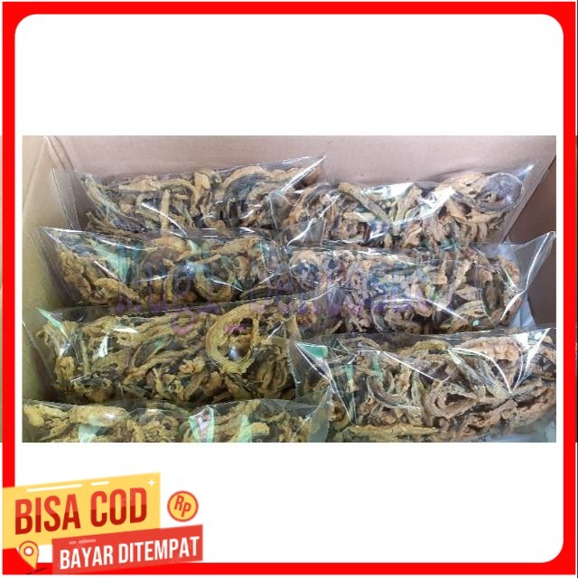 

keripik belut renyah,gurih dan nyoss 1 kilogram murah