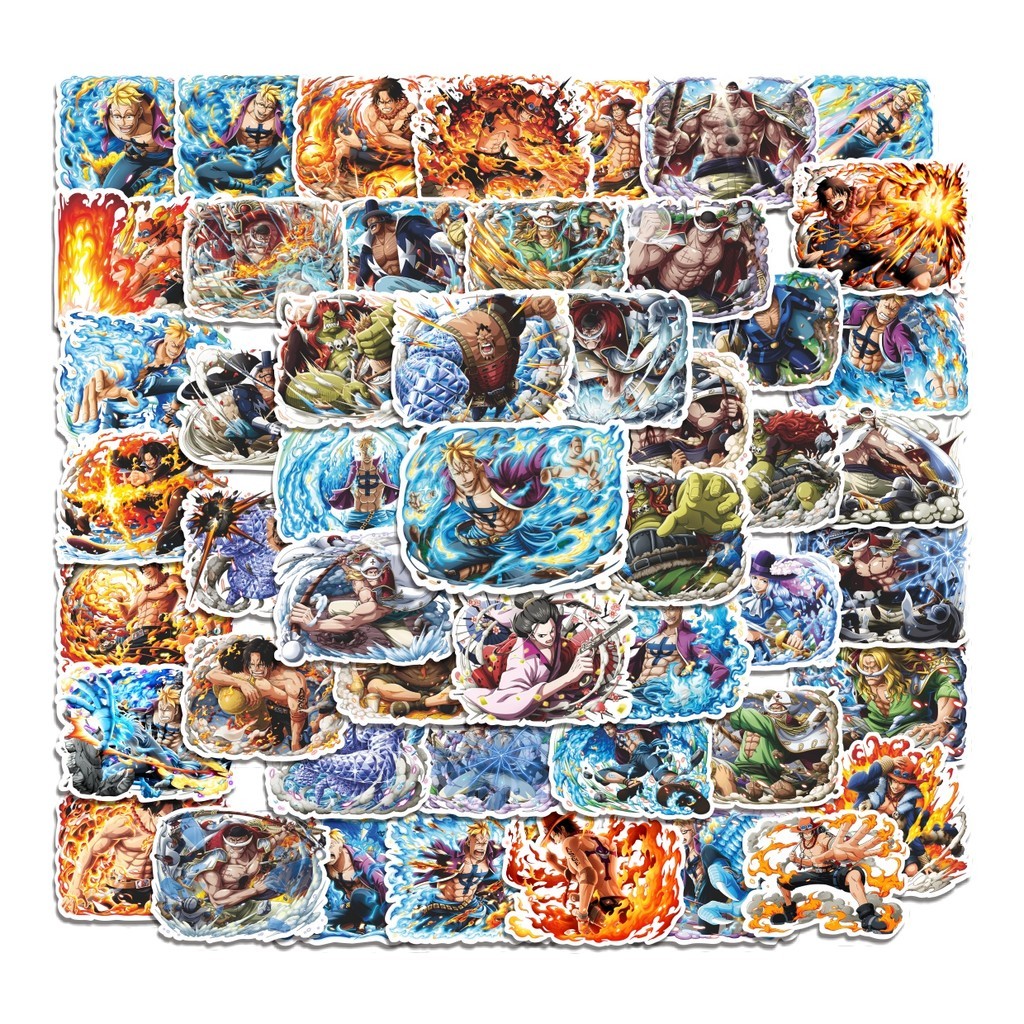 

COD 50 Pcs Stiker Shirohige The Whitebeard Pirates Lucu Anti Air Untuk Dekorasi Notebook Sepeda Skateboard Handphone