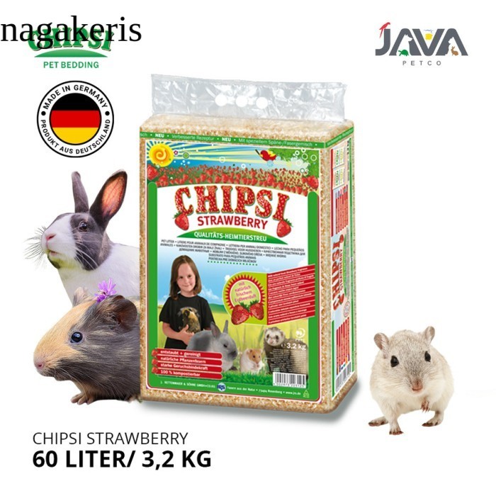 

CHIPSI Strawberry- Serbuk Kayu Hamster/Marmut - Wood Pet Litter 3,2 kg murah sekali