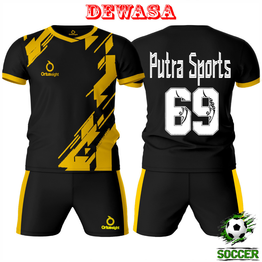 COD Baju Bulu Tangkis Voli Jersey Olahraga Pria Wanita Original Baju Bola Setelan Custom - Hitam Kun