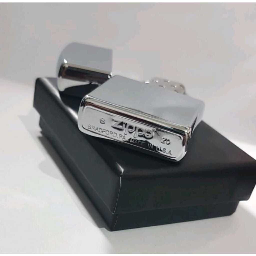 TERLARIS Bisa COD Korek Api Roda Model Zipo Silver Ice Kilat Grade Original USA -  Day_acc