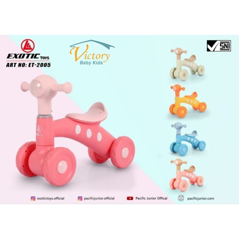 BGH75 Exotic ET-2005 Sepeda Roda Tiga Balance Bike Ride On Toys