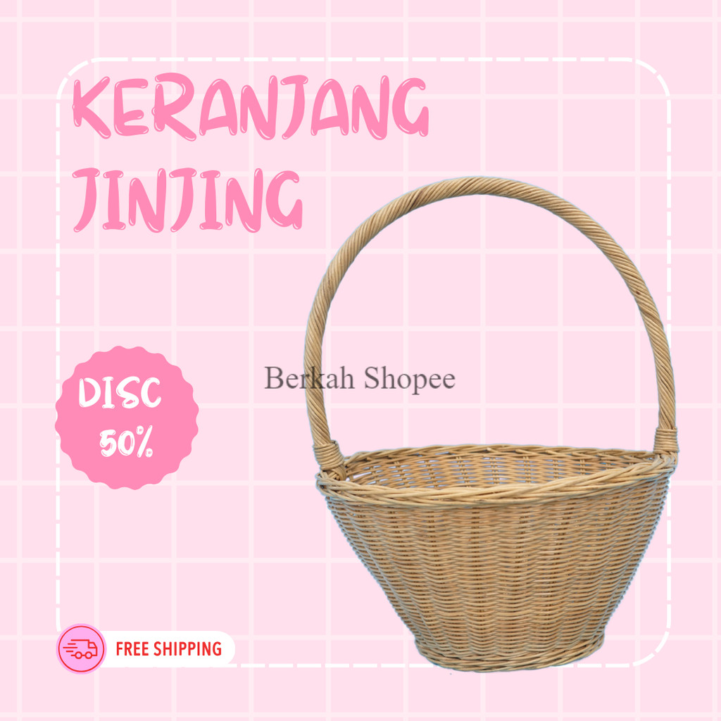 Keranjang Jinjing Rotan Besar & Kecil – Tas Anyaman Natural, Kuat & Estetik – Praktis, Kokoh, dan Es