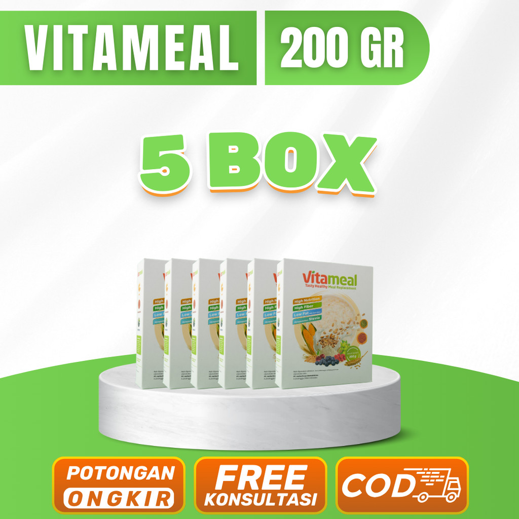 

5 box VITAMEAL Sereal Sehat Multigrain Atasi Diabetes Menurunkan Gula Darah Mengatasi Kencing Manis Diabetes Melitus