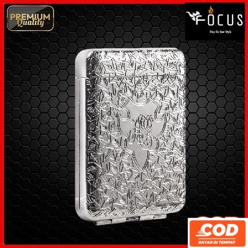 Kotak Rokok Panjang Elegan Vintage Cigarette Box Case Slim 20 Slot - Tempat Wadah Roko Waterproof