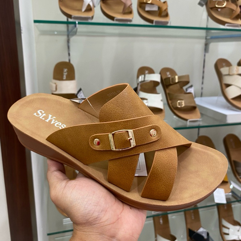 St.Yves Sandal Wedges Selop Wanita Elegan Hak 3 cm Size 36-40