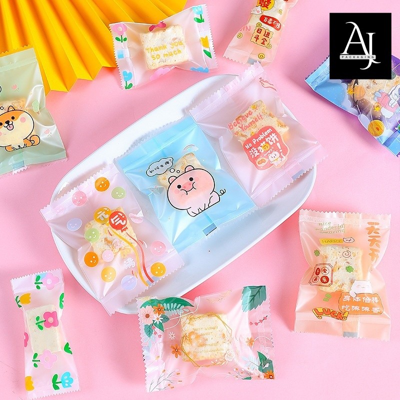 Stellarspace16 100 Pcs Plastik Seal Packing Opp Cookies Brownies Kue Kering 5,5 X 8,5 Cm