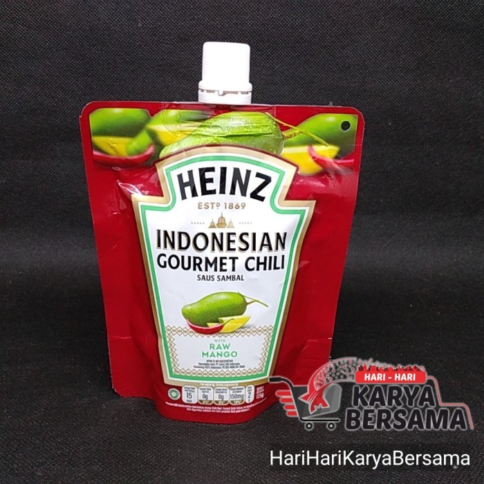 

HEINZ SAUS SAMBAL INDONESIAN GOURMET CHILI WITH RAW MANGO POUCH 125GR