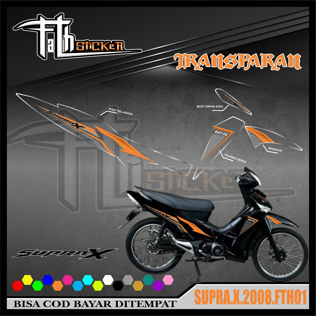 STRIPING TRANSPARAN HONDA SUPRA X 125 2008-2018 VARIASI-STRIPING HONDA SUPRA X 125 2008-2018
