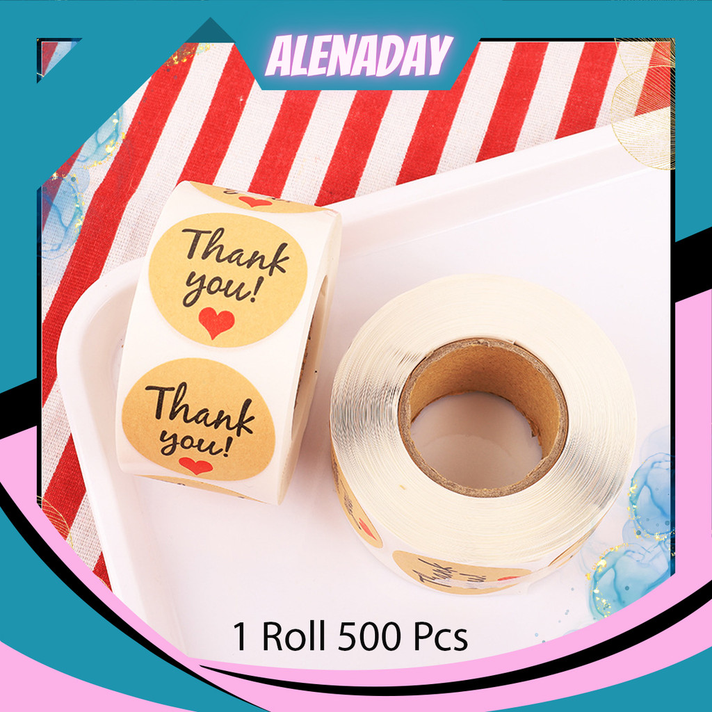 

ALENADAY - Stiker label makanan / olshop / surat / kado Thank you 1 roll 500 Pcs STC04