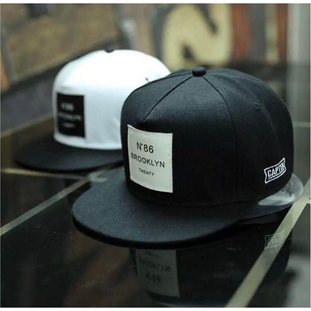 Topi Snapback Hip-Hop Baseball Broklyn Casual Print Dewasa / topi cowok keren model kekinian