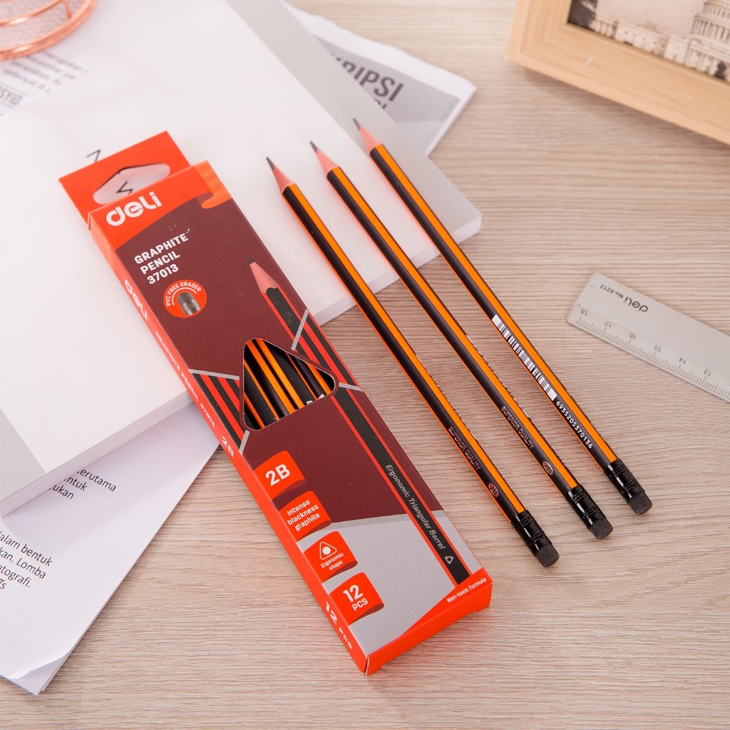 

BOBOMART PERPACK DELI Graphite Pencil 2B - Pensil Bentuk Segitiga